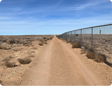 Western edge of proposed alignment